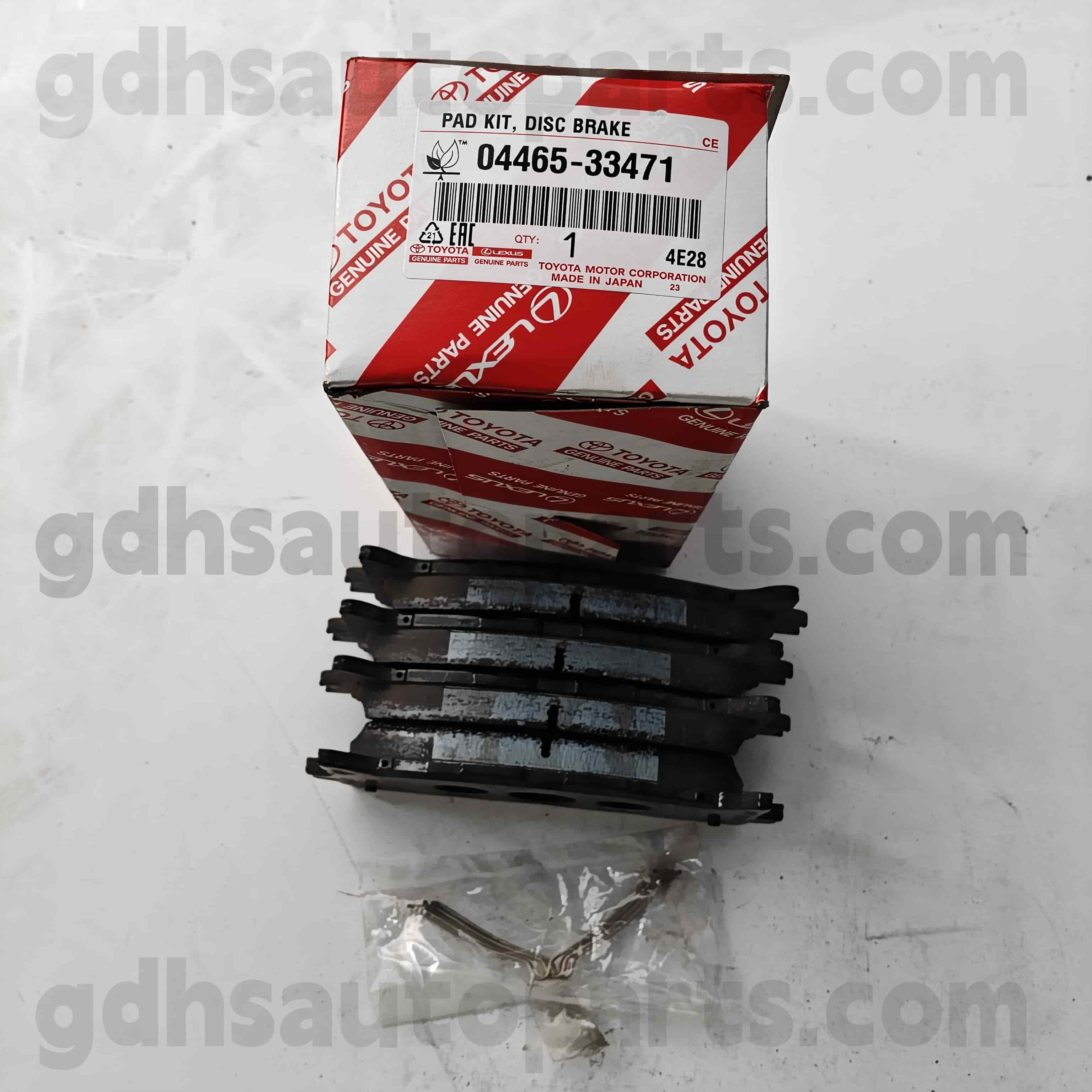 04465-33471 „Toyota“ tikros dalių priekinės stabdžių pagalvėlės, skirtos „Camry“ 、 Lexus ES240/350 važiuoklė Nr. ACV51, ASV50, AVV50..taiw
